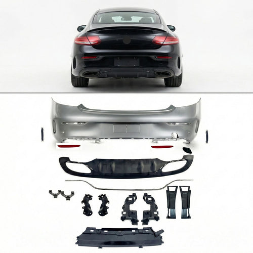 Bumper Complete Rear W205 Coupe for Mercedes-Benz C-Class